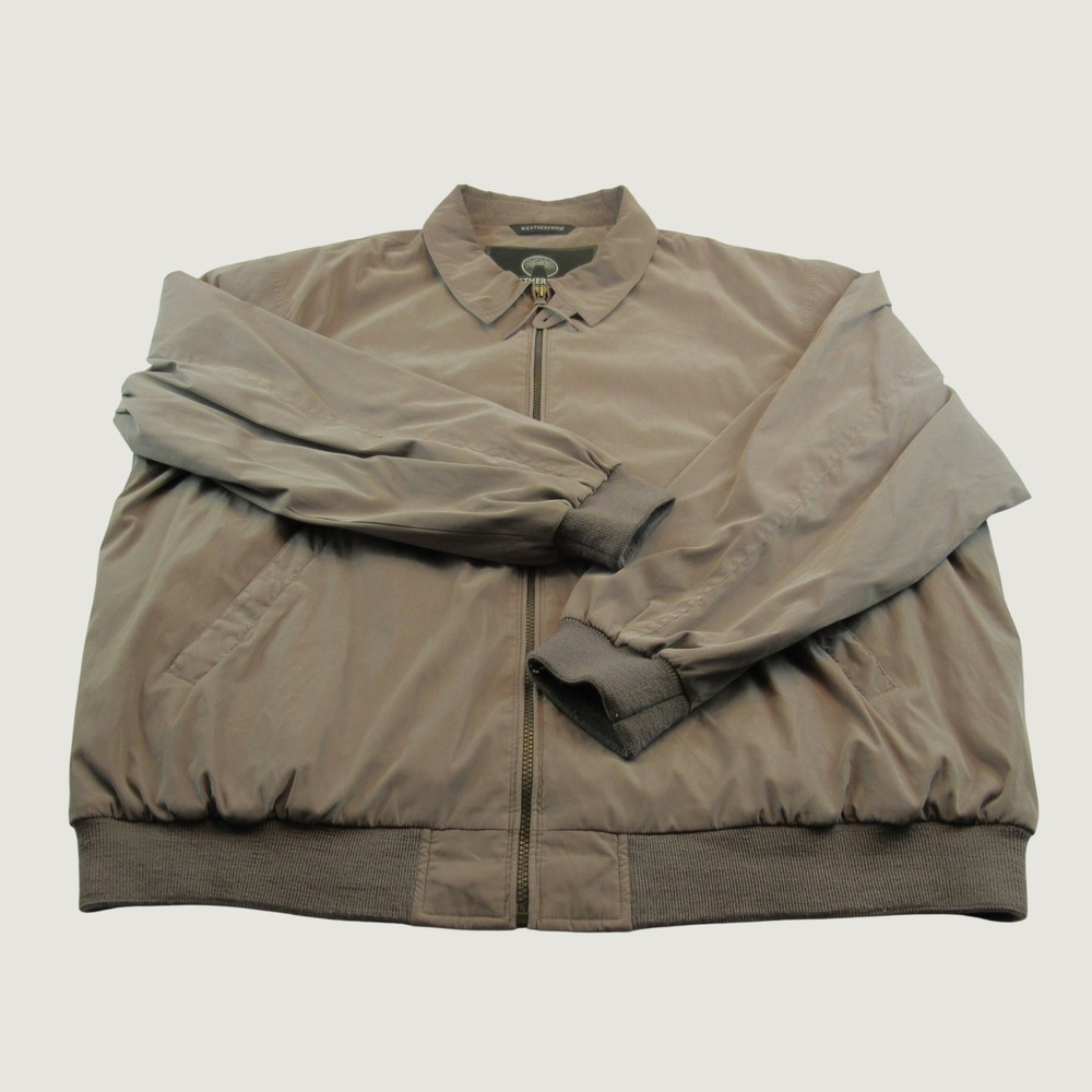Weatherproof Bomber Jacket Mens 3X Brown Full Zip Lined Outerwear